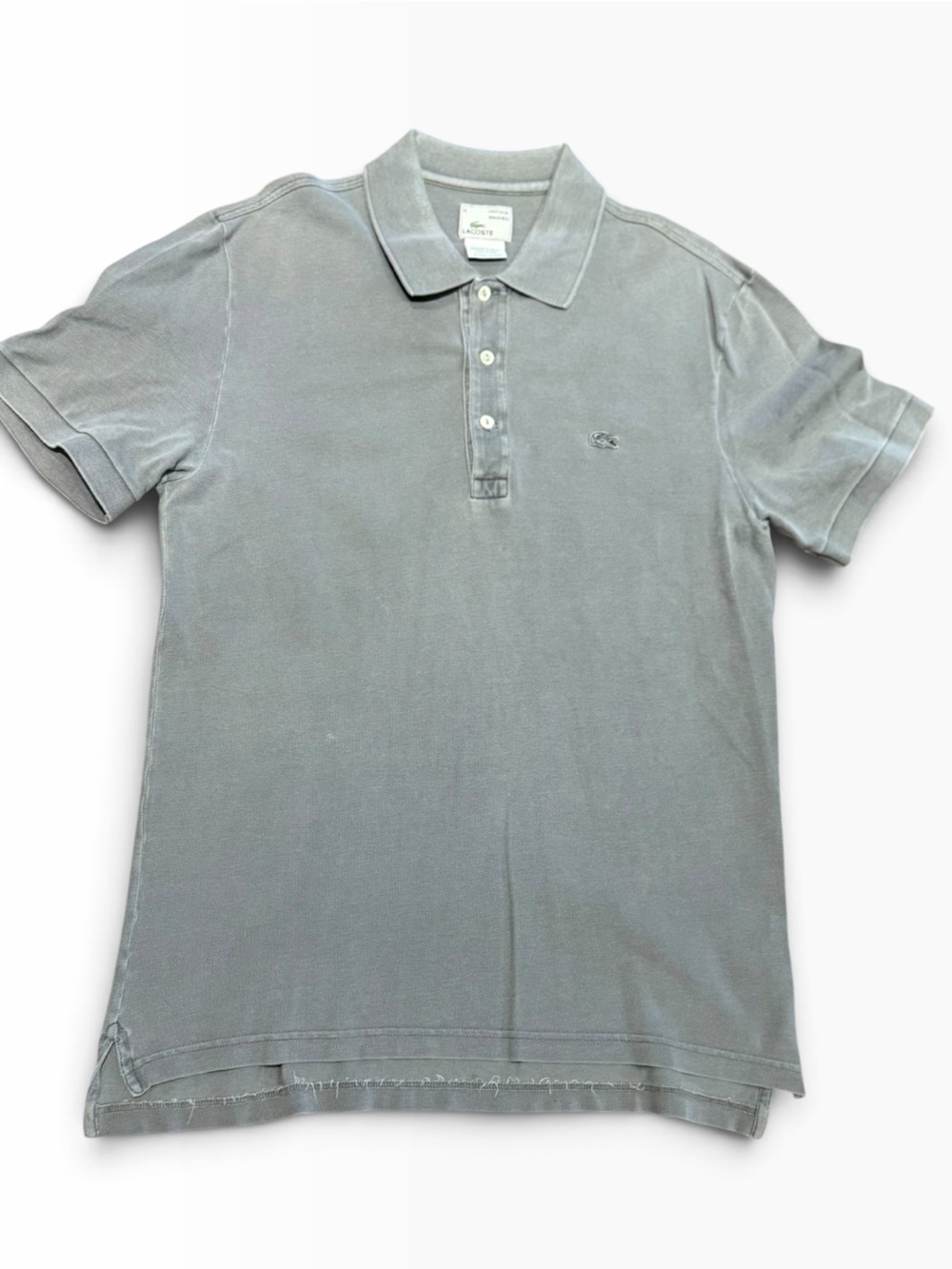 Izod Lacoste Vintage Washed Medium Short Sleeve Polo in Gray